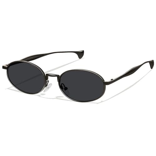 YMRFW Gold Oval Sunglasses for Women Men 2026 Retro Design Metal Style 70s Shades Trendy Sun Glasses UV Protection - Image 1