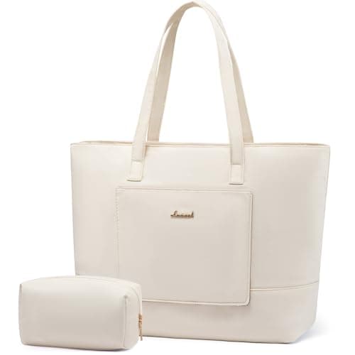 LOVEVOOK Tote Bag for Women, Work Tote with Laptop Compartment for Nurse Travel Commuter, Gym Tote Purse with Yoga Mat Strap - Image 1