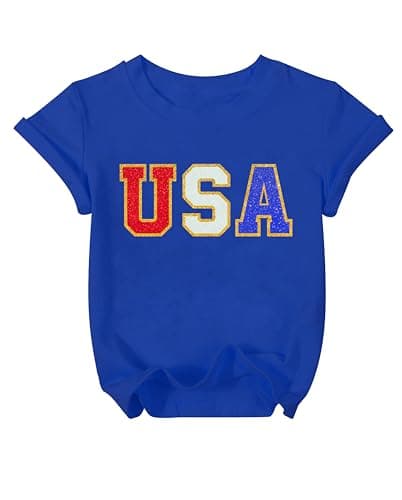 Kids American Flag Shirt Boys Girls Toddler 4th of July Tshirts Patriotic Tee Tops Independence Day Short Sleeve - Image 1