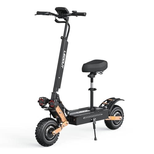 LEOOUT High Speed Electric Scooter for Adults 6000W Motor Max 53MPH Fast E-Scooter 60 Miles Long Range 11 Inch All Terrain Fat Tires Heavy Duty Sport Scooter with NFC