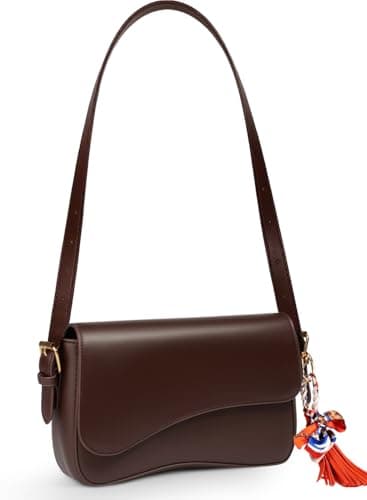 Shoulder Bag for Women Y2K Trendy Purse PU Leather Hobo Handbags Clutch Saddle Crossbody Underarm Bag (Coffee) - Image 1