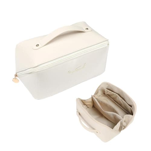 AGUA AGANKKUA FROANNTUUTIK Travel Makeup Bag,Large Capacity Cosmetic Bags for Women,Waterproof Portable Pouch Open Flat Toiletry Bag Pattern Makeup Bag - Image 1