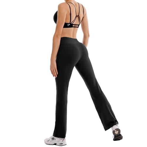 Ipletix Flare Leggings for Women-Bootcut Yoga Pants for Women High Waisted Flared Leggings Dress Pants Black - Thumbnail 6