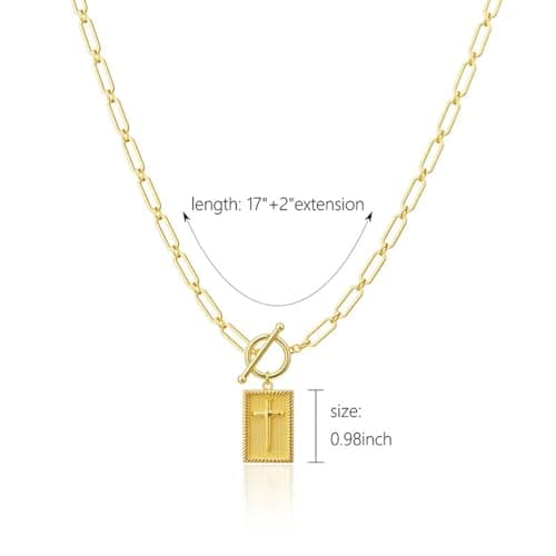 Cross Necklace for Women Silver, Dainty Nail Cross Necklace for Women, Fashionable Cuban Chain Jewelry Exquisite Paper Clip Chainunisex Waterproof and Sweat-Resistant, Fade-Proof (Silver) - Thumbnail 5