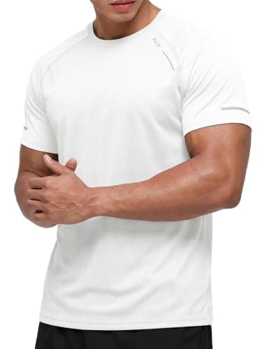 Comdecevis Mens Athletic Shirts Fitness Clothing White T-Shirts for Men - Image 1
