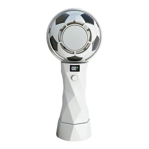 NAACOO World Cup Trophy Portable Handheld Fan,3000mAh USB-C Rechargeable Battery, 14000RPM Turbo Fan,Digital Display,High Speed Cooling Fan,Portable Fan for Soccer Fans,Camping,Outdoor,Travel,Vacation