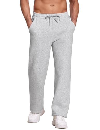 Deyeek Men's Sweat Pants Baggy Sweats Cotton Fleece Pants Men Winter Sherpa Sweatpants with Pockets 3XL Grey Sweatpants Men - Thumbnail 4