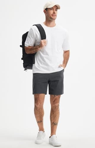 Libin Men's Golf Shorts 7" Work Dress Shorts Casual Hybrid Flat Front Short Lightweight Quick Dry Water Resistant, Iron Grey, Size 36 - Thumbnail 3