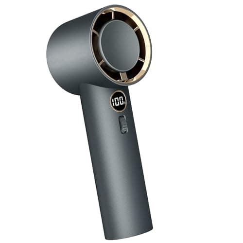 WAFTING Portable Handheld Fan, 5000mAh High Speed Turbo Personal Fan with 100 Speed Adjustable, Up to 17 Working Hours, Digital Display, for Travel Outdoor Hot Flashes (Grey) - Image 1