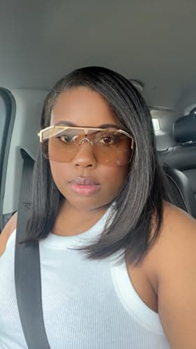 FEISEDY Classic Siamese One Piece Oversized Sunglasses Nice Rimless Stylish Retro Design for Women Men B2634 - Thumbnail 4