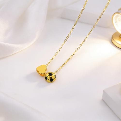 GaiOiva Volleyball/Softball/Basketball/Soccer/Football Necklace Gifts for Women, Sport Necklace Ball Pendant Accessories, Perfect Birthday, Valentine's Day Jewelry Gift for Her,Lovers - Thumbnail 4