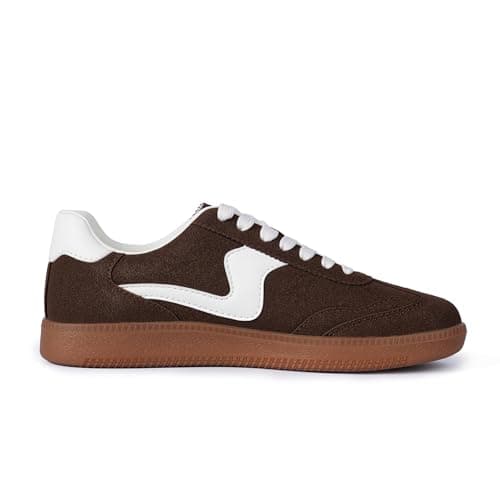 Tigeridea Women's Fashion Sneakers Comfortable Tennis Shoes Womens Casual Shoes Lace up Slip on Chocolate Dark Brown Sneakers for Women Size 8 - Thumbnail 6