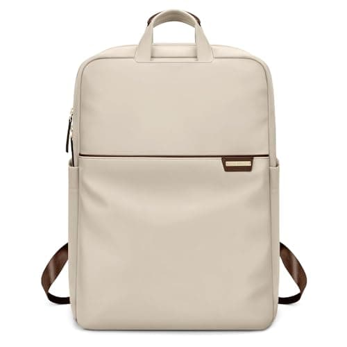 GOLF QUALITY Slim Laptop Backpack for Women, Lightweight Business Backpack for Women Computer Bag Purse for Commuting, Fit 16 Inch, Apricot - Image 1