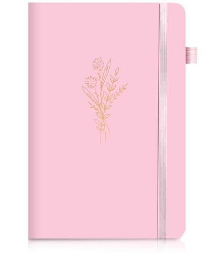 Lined Journal Notebook for Women Cute Leather Journals for Writing Aesthetic Floral Diary 192 Pages A5 Hardcover Journaling Notebooks with Pen Loop, 5.7 x 8.3 in, Pink - Image 1