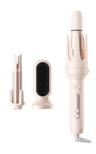 DYHOO 3 in 1 Automatic Hair Curler Set, 1"&1.25" Barrels with Straightening Brush, 3 Temp, Negative Ion Hair Styler for Beach Waves, Loose Curls & Straight Hair, Travel Light - Image 1