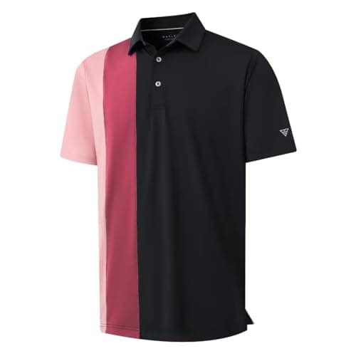 M MAELREG Polo Shirts for Men Short Sleeve Dry Fit Performance Moisture Wicking Casual Collared Men's Golf Shirts Black - Image 1