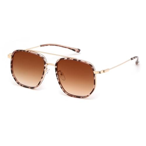 FEISEDY Retro Aviator Sunglasses for Women Men Vintage Classic Square Metal Frame Sun Glasses Trendy Shades B0371 - Image 1