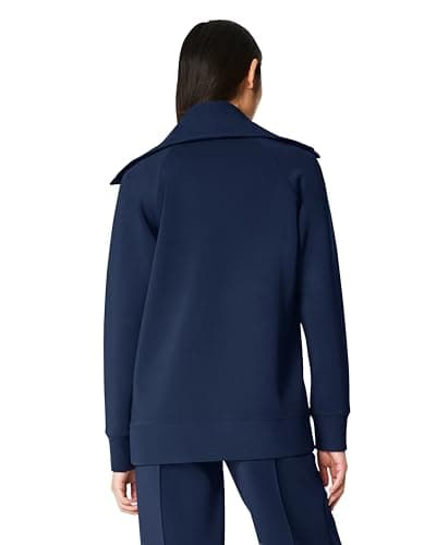 COCOMARTS Womens Crewneck Sweatshirts Zip Up Hoodies Casual Jacket with Pockets 2025 Fall Winter Fahsion Outfits Clothes Navy Blue Medium - Thumbnail 4