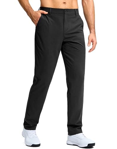 G Gradual Mens Golf Pants Stretch Dress Casual Pants 30"/32"/34" Lightweight Work Travel Slacks for Men with 4 Pockets(Black,L32.W32) - Image 1