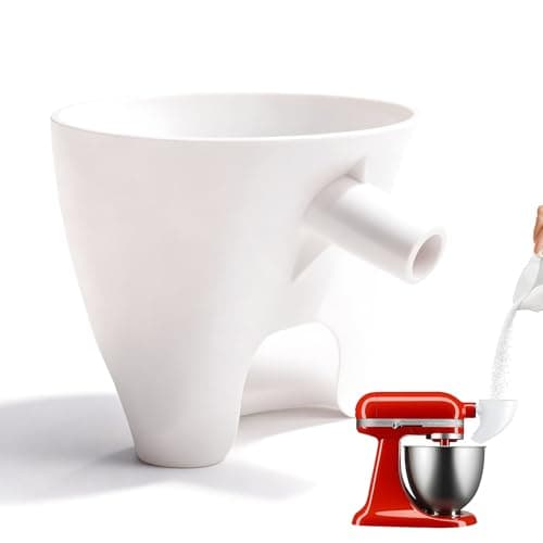 Flour Funnel for KitchenAid Tilt-Head Mixer – Anti-Splash Hands-Free Attachment, Fits 4.5–5 Qt Models, Dishwasher-Safe Baking Tool for Dry & Wet Ingredients