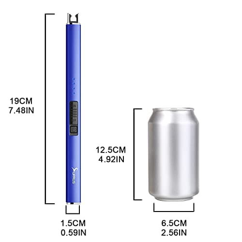 SUPRUS Electric Lighter Arc Windproof Flameless USB Rechargeable Lighter with Safety Lock for Candle BBQ Camping (Dark Blue) - Thumbnail 5