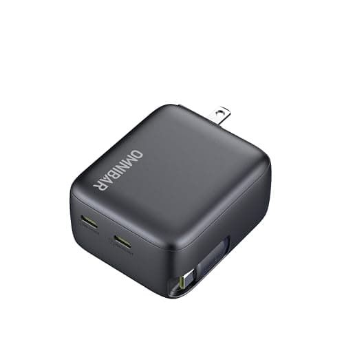 Omnibar USB C Retractable Wall Charger, 67W Max 3 in 1 GaN Fast Charging Block with Foldable Plug, Compact PD PPS USB C Charger Block for iPhone 17/16/15, Samsung Galaxy S26/S25, iPad, MacBook Air/Pro - Thumbnail 2