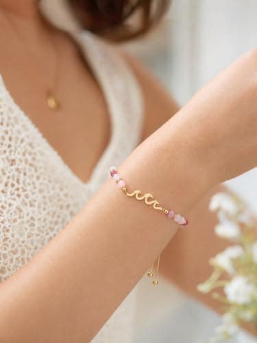 DIFTIDDY Stone Beaded Adjustable Bracelet, Happy Birthday Gift for Women - Thumbnail 4