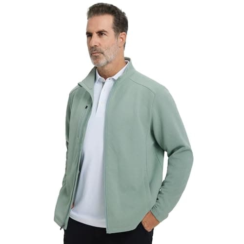 M MAELREG Mens Golf Jackets with Chest Pocket Loose Fit Zip Up Long Sleeve Windproof Warm Sports Golf Winter Jacket - Thumbnail 2