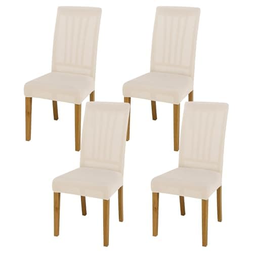 BIETYONE Stretch Dining Chair Covers Set of 4, Soft Removable Washable Kitchen Parsons Chair Slipcovers, High Elastic Seat Protector for Home Hotel Banquet - Image 1
