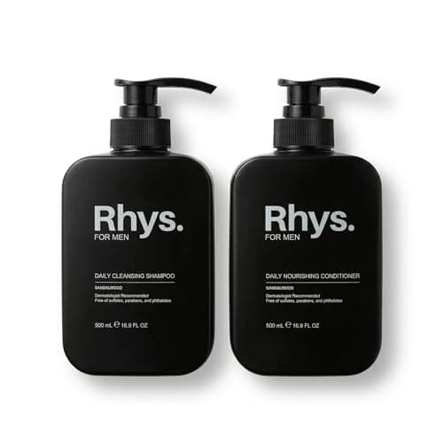 Rhys Men’s Sandalwood Shampoo & Conditioner Set – Hydrating Hair Care for Dry & Damaged Hair – Sulfate Free, Paraben Free - 16.9 fl oz (Pack of 2) - Image 1