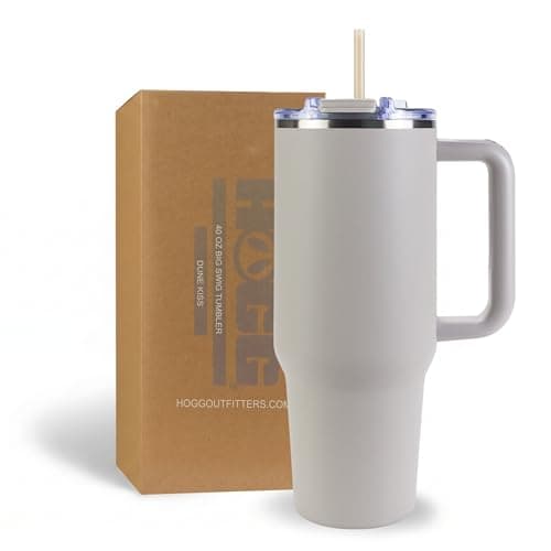 Hogg Big Swig 40 oz Tumbler with Handle and Straw - Dune Kiss, 40oz Insulated Stainless Steel, Water Tumbler with Straw, Water Cup with Handle, Versatile Leak Proof Lid - Image 1