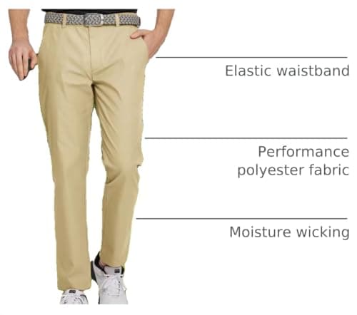 M MAELREG Dress Pants for Men Straight Fit Stretch Quick Dry Lightweight 5 Pockets Business Casual Golf Pants Men Khaki - Thumbnail 4