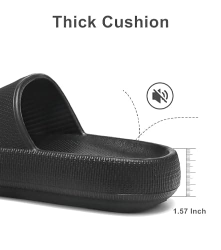 Haifago Cloud Slides for Women Recovery Pillow House Slippers, Indoor Bathroom Shower Sandals Lightweight Thick Sole Non-Slip - Thumbnail 4