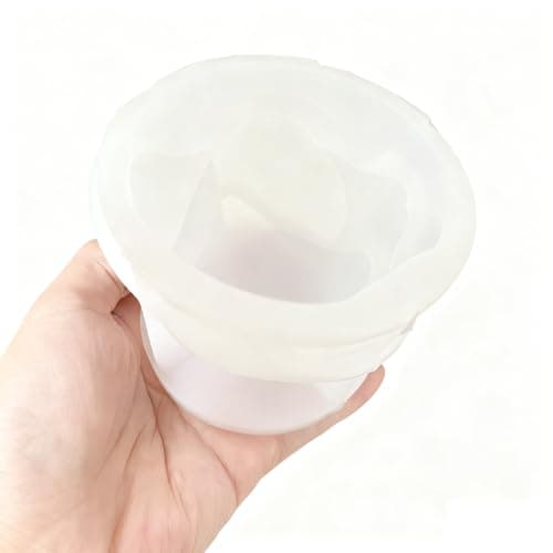 (NO Candles Included) Decorative Pillar Candle Making Molds Set, Textured Wave Pattern, White, Melting Shape,2 Pieces Pack - Thumbnail 4