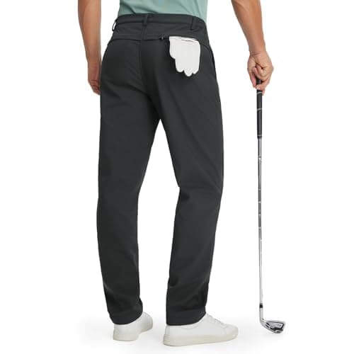 M MAELREG Men's Golf Pants 30"/32"/34" Insulated Warm Water Resistant 4-Way Stretch Fleece Lined Pants Men for Work Travel Grey - Thumbnail 2