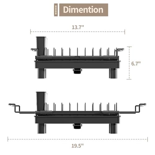SanDream Dish Drying Rack, Small Over Sink Dish Drying Rack, Expandable Over the Sink Dish Drying Rack with Drip Tray for Kitchen Counter & in Sink - Thumbnail 3