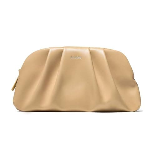 Kiss Sea Clutch Purses for Women Elegant Luxurious Evening Bag Detachable Metal Chain Small Shoulder Bag Apricot - Image 1