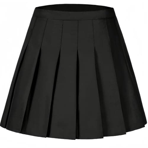 Pleated School Uniform Girls Skorts high Waist Tennis Skirt Summer Fashion Black Pleated mini Skirts Golf Skater Skort for Girl Size 8 - Image 1