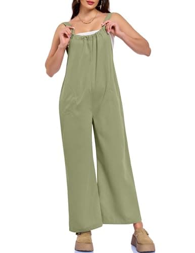GAMISS One Piece Jumpsuits for Women Casual Overalls Summer Rompers Trendy Jumpers Outfits Travel Clothes Sage Green XL - Thumbnail 5