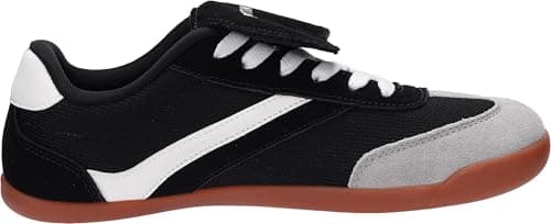 WHITIN Casual Barefoot Shoes for Women Wide Toe Box Zero Drop Sole Sneakers Walking Size 10.5 10.5W Gym Suede Fitness Black 42 - Thumbnail 4