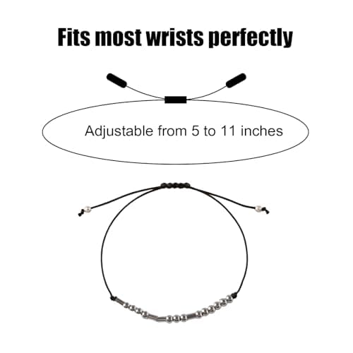 PNNY AMDA Morse Code Bracelets: Funny Friend Gifts for Women Men - Gifts for Best Friend Birthday Moving Away Uplifting Sentimental Get Well - Thumbnail 2