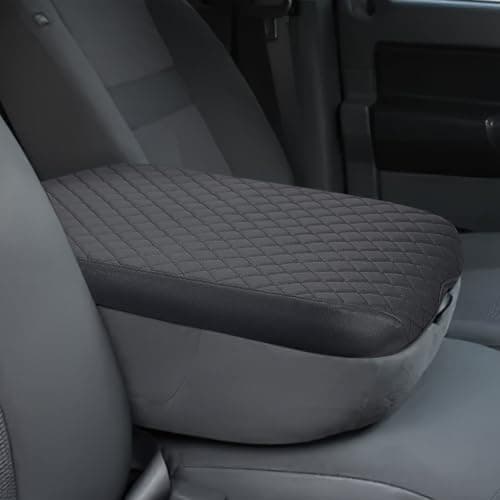 JOYTUTUS Center Console Cover Compatible with 2002-2012 Ram 1500 2500 3500 Jump Seat Console, Leather Arm Rest Armrest Cover for Car, Durable Middle Console Cover, Car Arm Rest Cover Replacement - Image 1