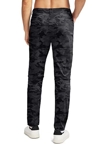 G Gradual Men's Stretch Golf Pants with 6 Pockets Slim Fit Dress Pants for Men Travel Casual Work (Grey camo, M) - Thumbnail 4