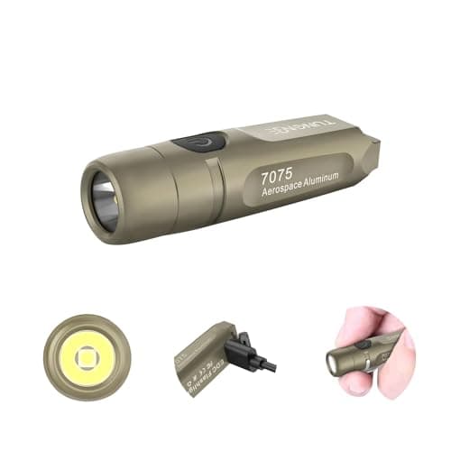 TUNENGE S15 Rechargeable Keychain Flashlight,650 High Lumen EDC Flashlight,Super Bright LED Mini Flashlight Be Suitable for Camping, Hiking,Outdoor Activities,Emergency（Khaki 6500K） - Image 1