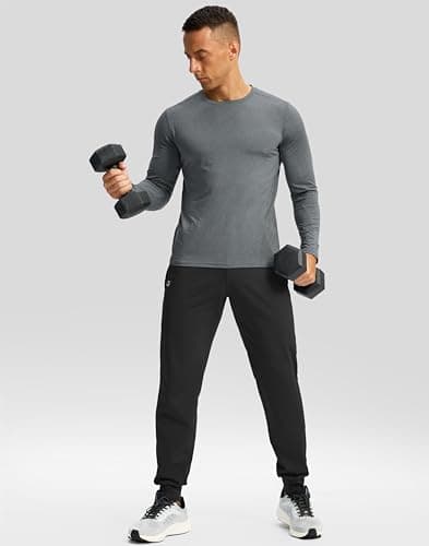 G Gradual Men's Fleece Joggers with Zipper Pockets Winter Warm Pants Water Resistant Athletic Workout Gym Sweatpants for Men(Black,XXL) - Thumbnail 3