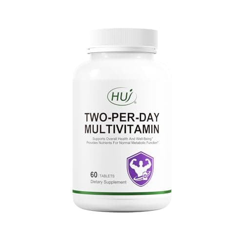 HUJ Two-Per-Day Multivitamin - Adult Multivitamin/Multi-Mineral Supplement with Vitamins ACDKE,Vitamin Bs and More Essential Minerals - Supports Whole Body Health and Normal Metabolism - 60 Tablets - Image 1