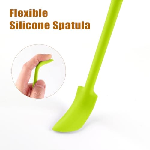 Silicone Spatula Set (6Pcs) - Mini Scraper Tool for Beauty & Food - Reach Every Last Drop, Multi-Size Spatulas for Makeup Jars, Lotion Bottles & Kitchen Containers​ (Green) - Thumbnail 6