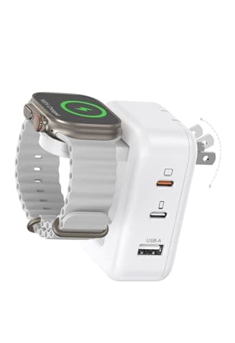 100W 4-in-1 USB C Charger Block with iWatch Charger, Fast Charging Blocks Travel Essentials for iPhone 17/16/15 Series, iPad, MacBook Pro/Air, Apple Watch, Galaxy, Pixel - Image 1