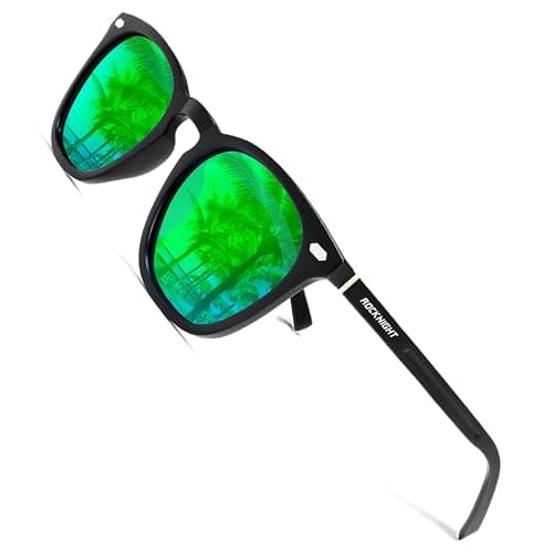 ROCKNIGHT Women Mirrored Green Sunglasses Polarized UV Protection Outdoor Hiking Lightweight Unisex Style - Image 1