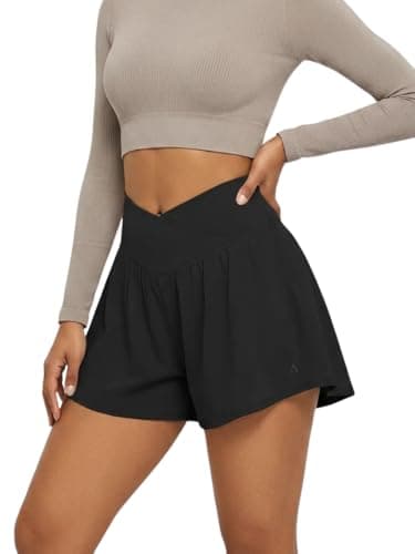 gaimoliso Crossover 2-in-1 Flowy Workouts Shorts Women Running Shorts with Pockets Spandex Shorts for Athletic Tennis Skorts - Image 1